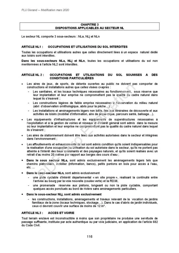 Image du document Règlement zone NL