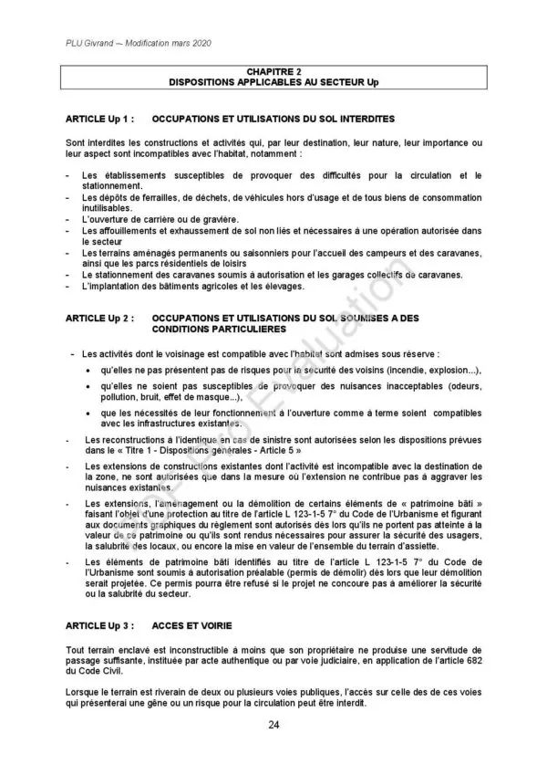 Image du document Règlement zone Up